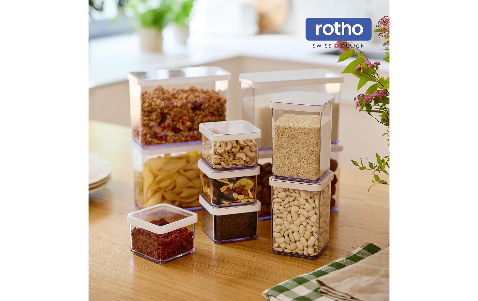 Rotho Vorratsdose 21 l, 5 × 7 × 2 cm, Styrol-Acrylnitril-Copolymer (SAN), transparent