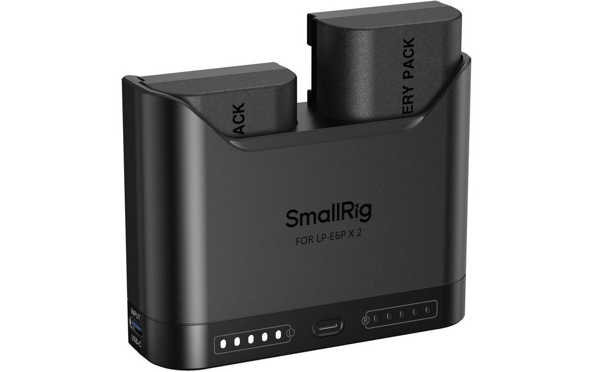 SmallRig 5484 Akkulader – für Canon EOS 5D Mark II, 5D Mark III, 5D Mark IV und andere – 2-fach, USB, LED-Anzeige