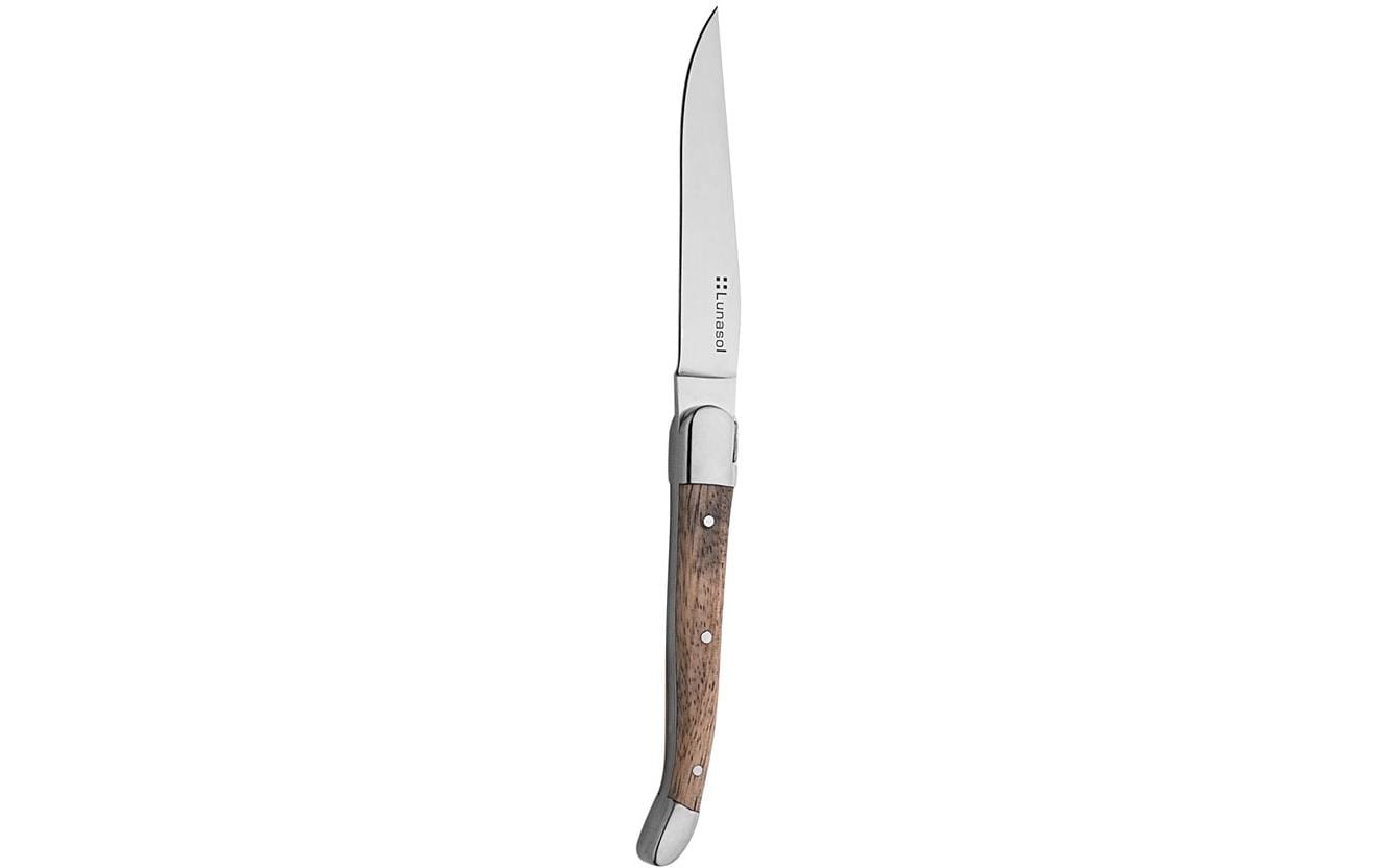 Lunasol Country Steakmesser – 10,5 cm, Glatter Schliff, Holzgriff, Hellbraun