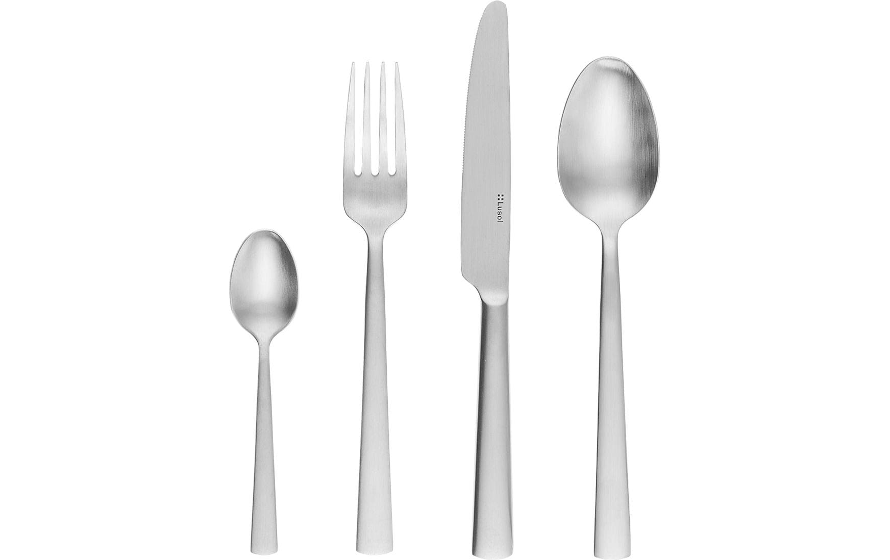 Lusol Contrapunto Besteck-Set – 24-teilig, Edelstahl, matt, spülmaschinenfest