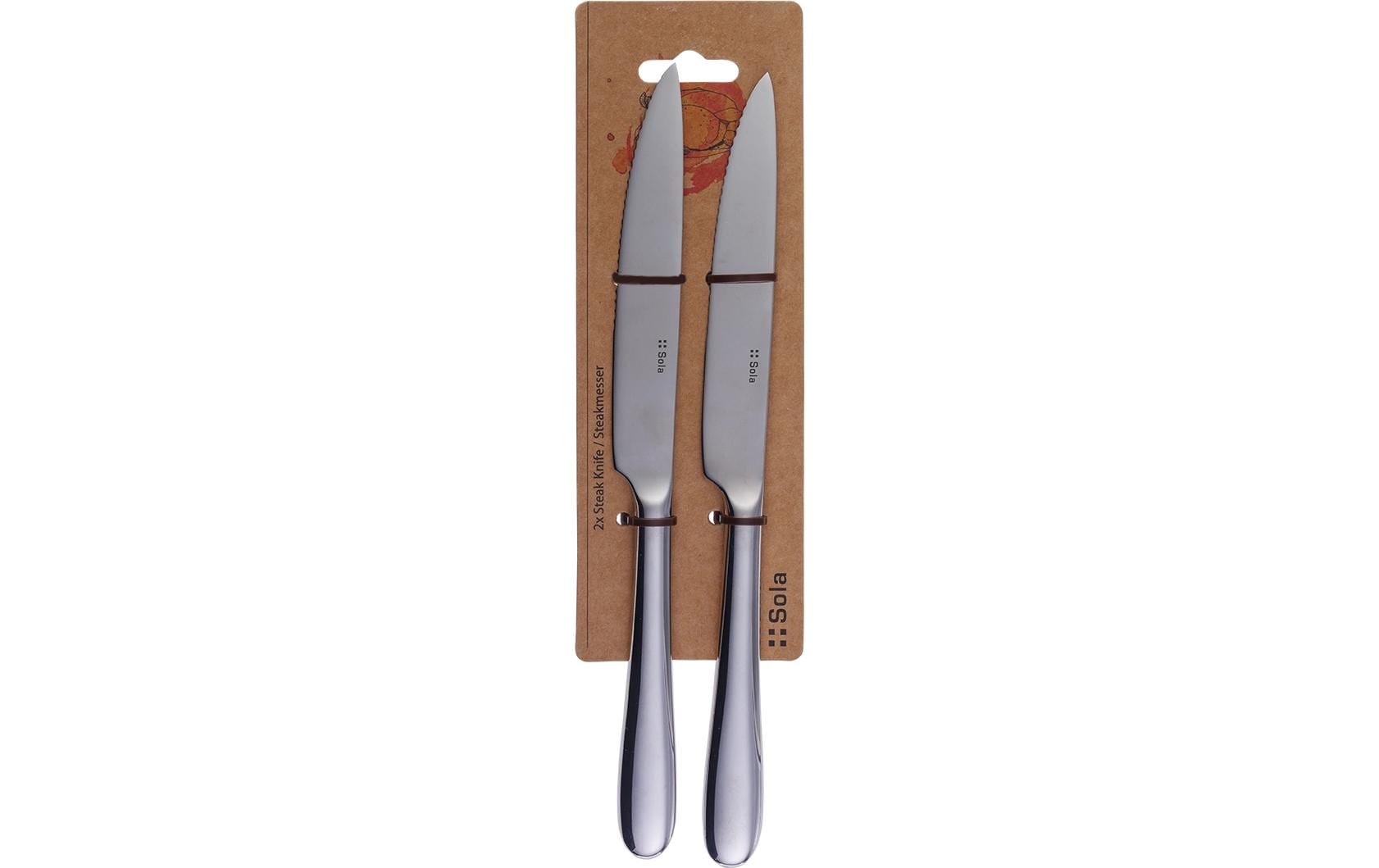 Sola Basic Alpha Steakmesser-Set – 2er-Set, 11,7 cm, Wellenschliff, Edelstahl, spülmaschinenfest
