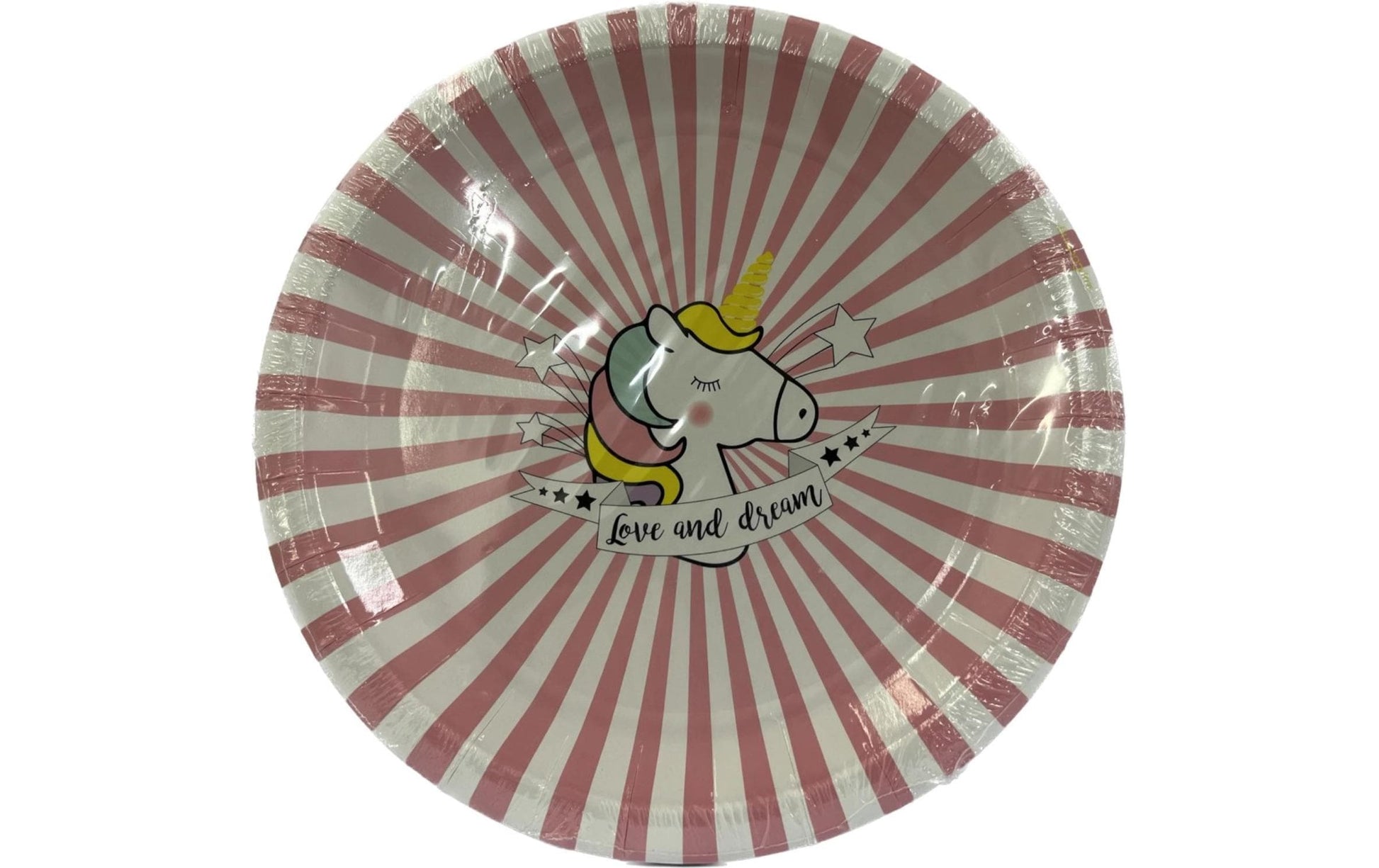 ScrapCooking Einhorn Teller, Papier/Karton – Ø 23 cm, Rosa/Weiss – 8 Stk.
