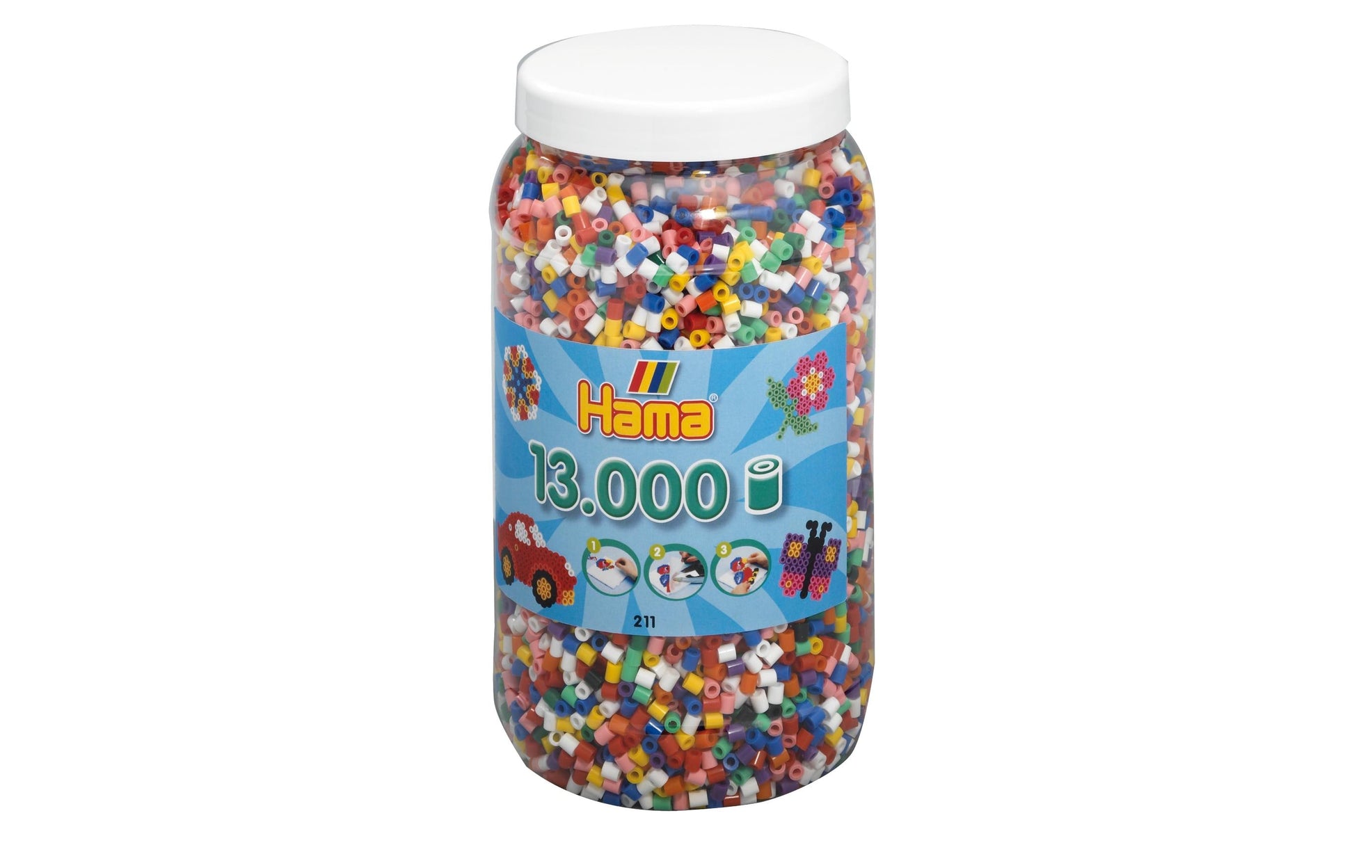 Hama Beads Hama – Bügelperlen midi, 13'000 Stk., mehrfarbig, Kunststoff, ab 5 Jahren