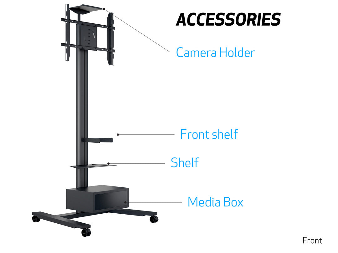 Multibrackets 210 HD Single – Displayständer, neigbar, für 77", VESA 800×500, bis 60 kg, schwarz
