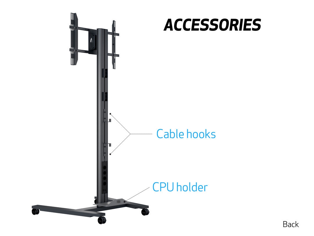 Multibrackets 210 HD Single – Displayständer, neigbar, für 77", VESA 800×500, bis 60 kg, schwarz