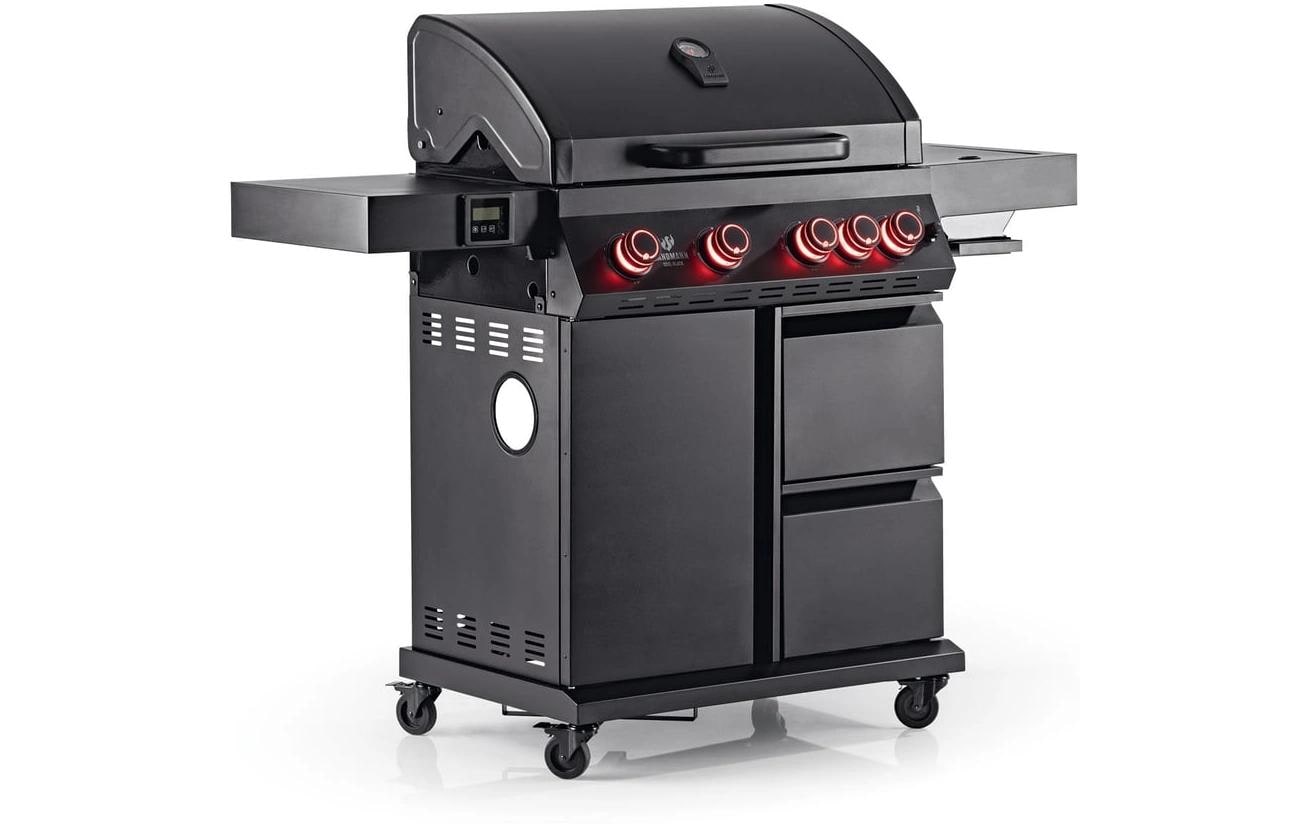 Landmann Gasgrill Cool Black 4.1 maxX – 4 Brenner, 144 × 53 × 121 cm – schwarz/edelstahl