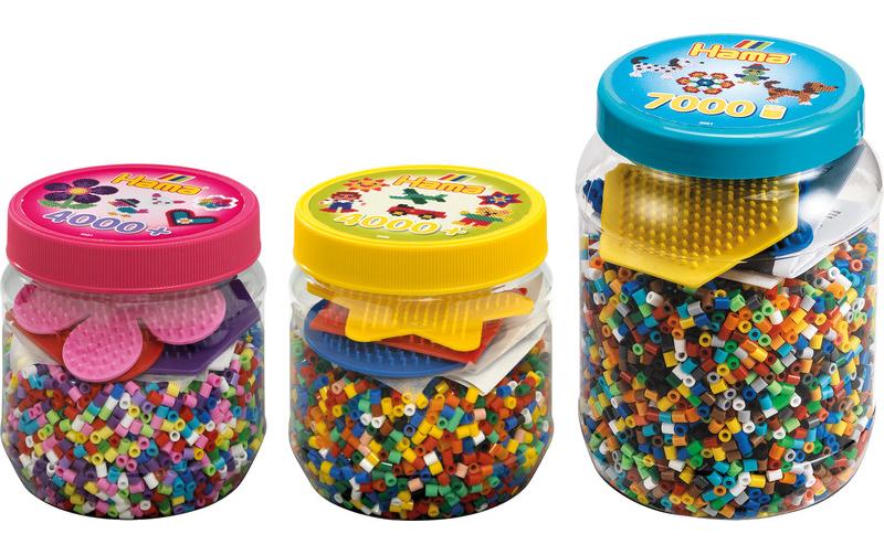 Hama Midi Bügelperlen-Set – 7000 Perlen, 2 Stiftplatten – ab 5 Jahren