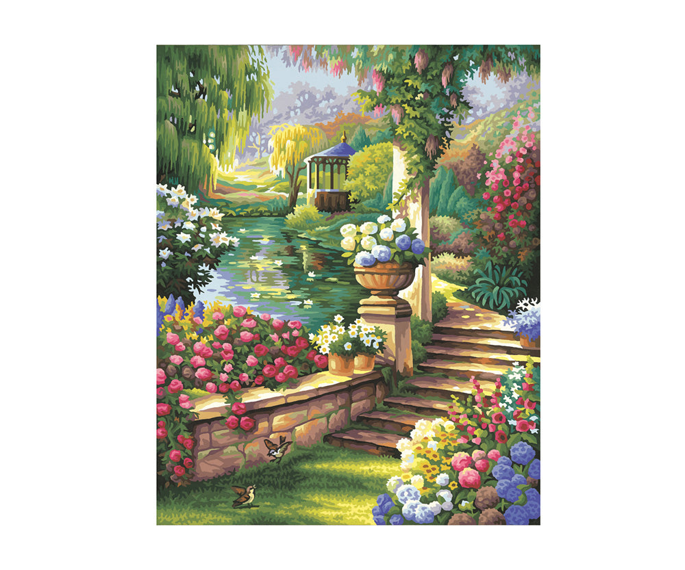 Schipper Malen-nach-Zahlen-Set – Gartenparadies – 40 × 50 cm – ab 8 Jahren