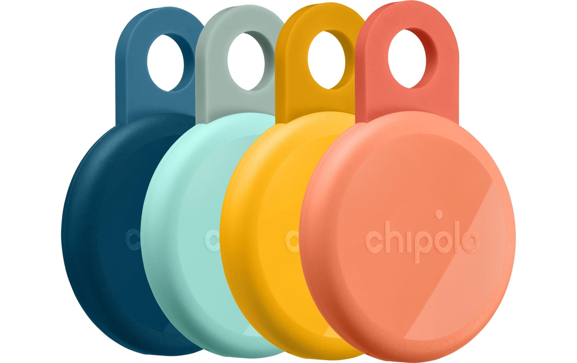 Chipolo LOOP 4er Set – Blau, Gelb, Mint, Orange, für iPhone, Android