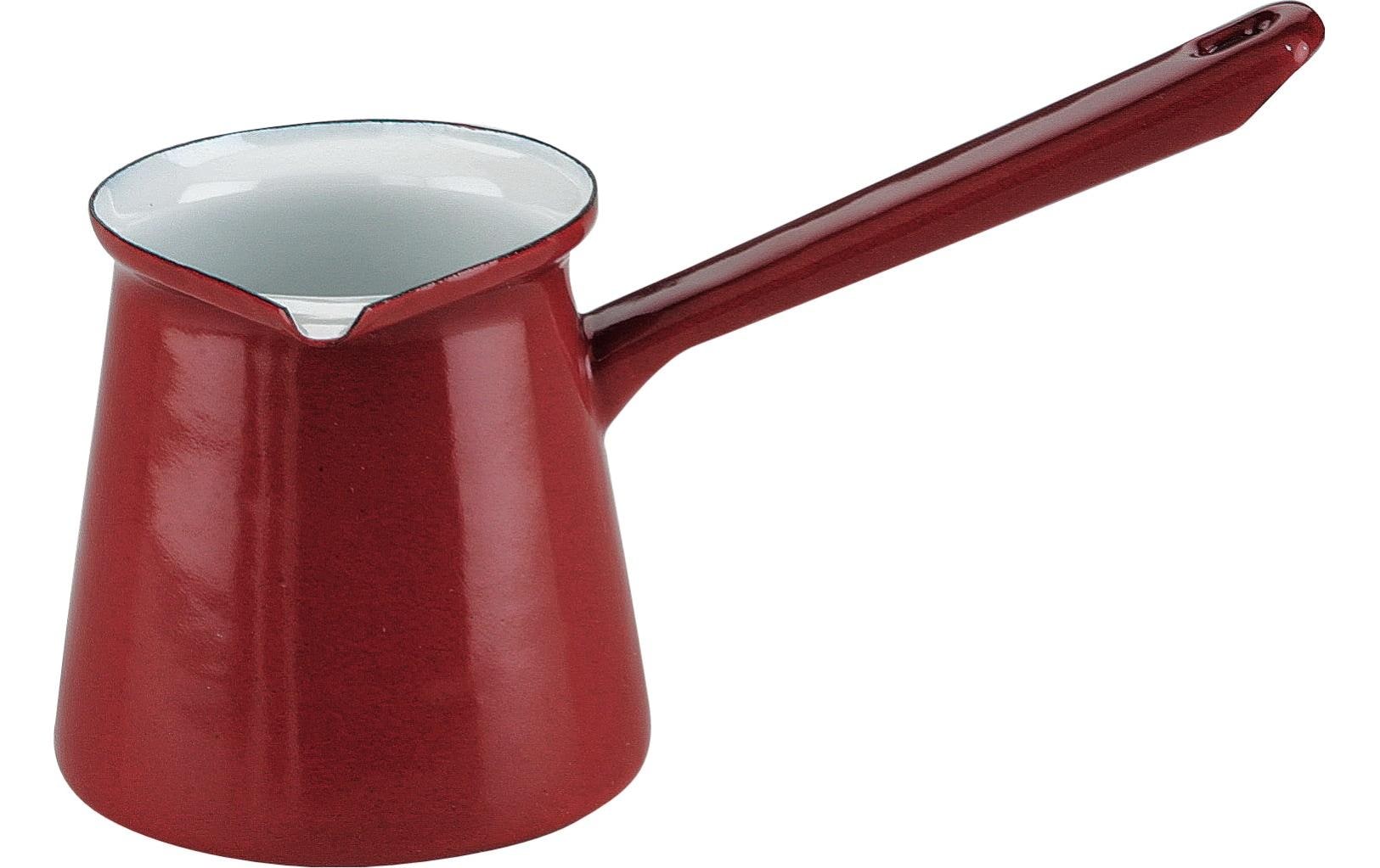 Ibili Türkische Kaffeekanne 500 ml, Emaille, Rot