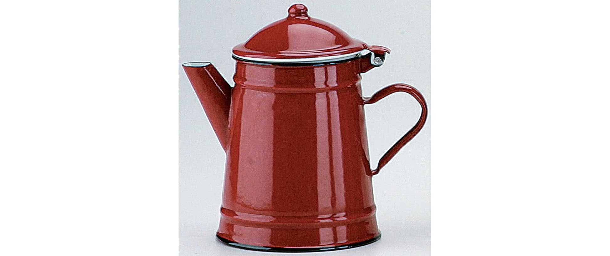 Ibili Kaffeekanne 1 l, 20 cm, Emaille, Rot/Weiss