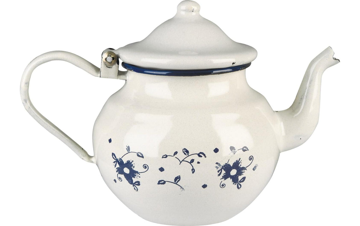 Ibili Sena – Teekanne, 0,7 l, Emaille, blau/weiss, für Elektro/Gas/Glaskeramik