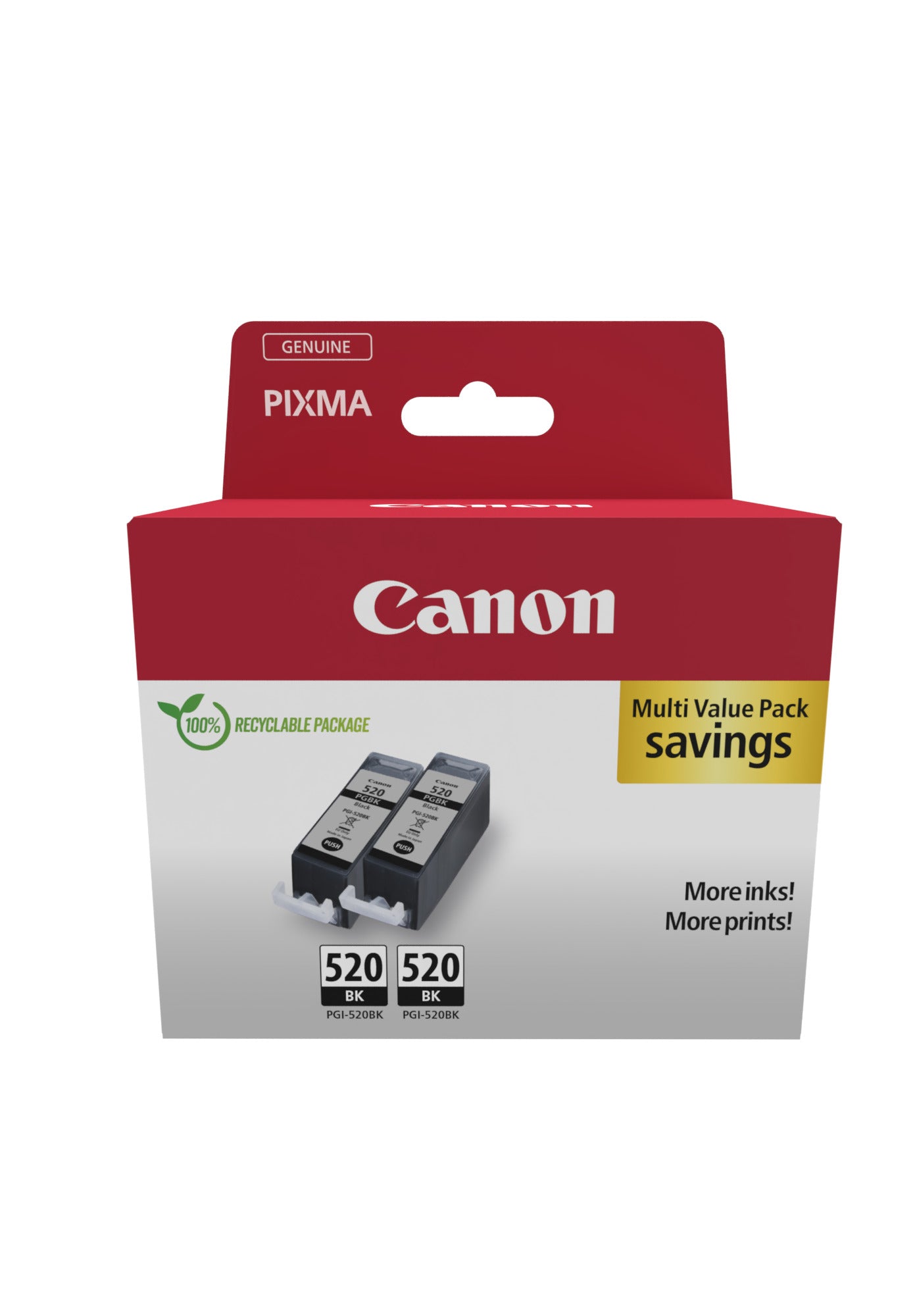 Canon PGI-520 Tintenpatronen-Multipack, 2er-Set (Original) – für PIXMA iP3600/iP4600, MP540/MP550…