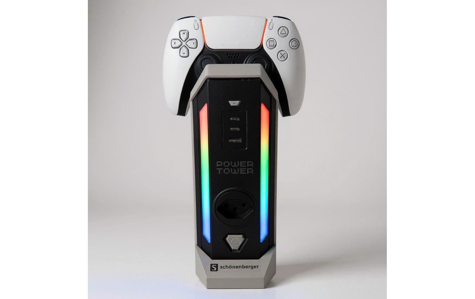 M. Schönenberger Schönenberger Steckdosenleiste, 4×T13, 1×USB‑A, 2 m, Eingang T12, IP20 – blau