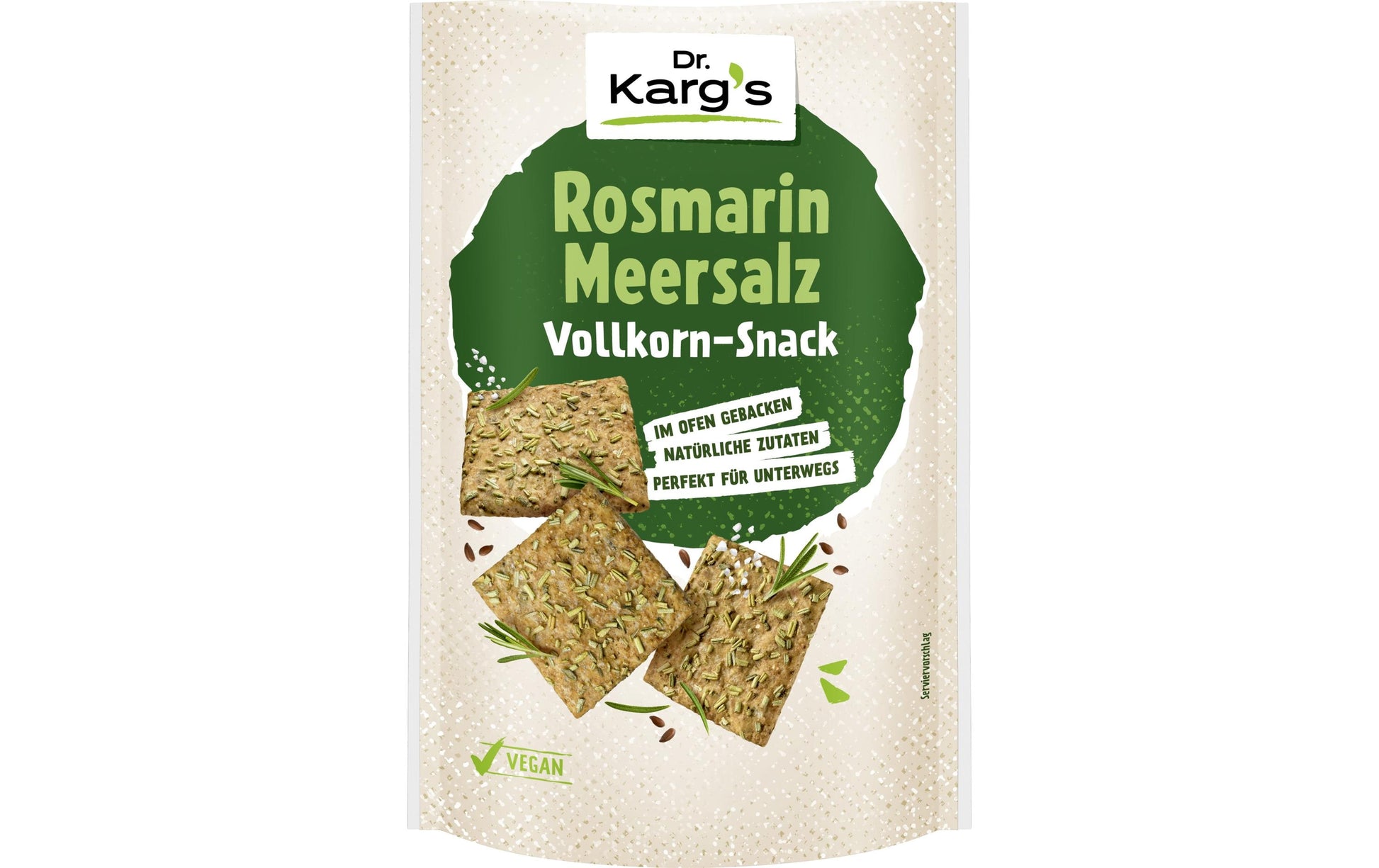 Dr. Karg's Vollkorn Snack – Rosmarin & Meersalz, vegan – 110 g