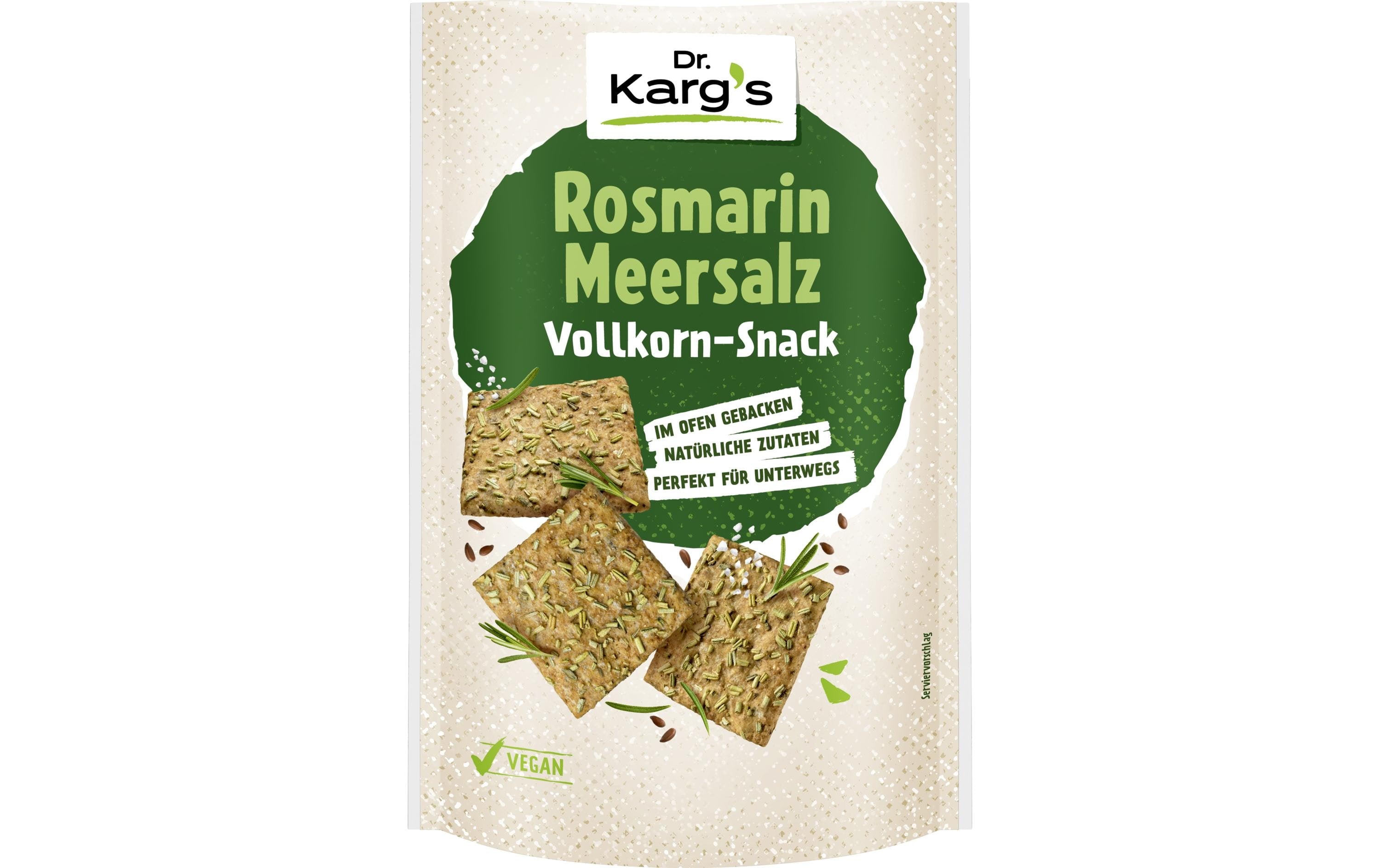 Dr. Karg's Vollkorn Snack – Rosmarin & Meersalz, vegan – 110 g
