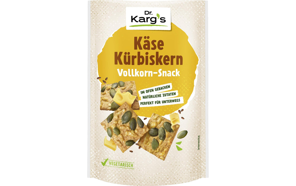 Dr. Karg's Vollkorn Snack Knäckebrot – Emmentaler Käse & Kürbiskerne – 110 g