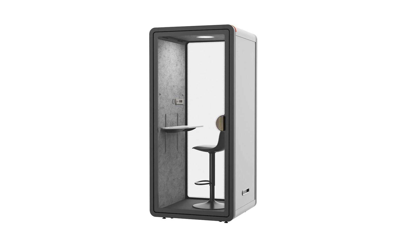 Contini Büro Meeting Box – für 1 Person, 2300 × 1050 × 1050 mm, Spanplatte, grau