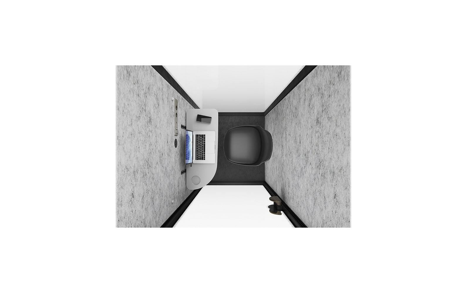 Contini Büro Meeting Box – für 1 Person, 2300 × 1050 × 1050 mm, Spanplatte, grau