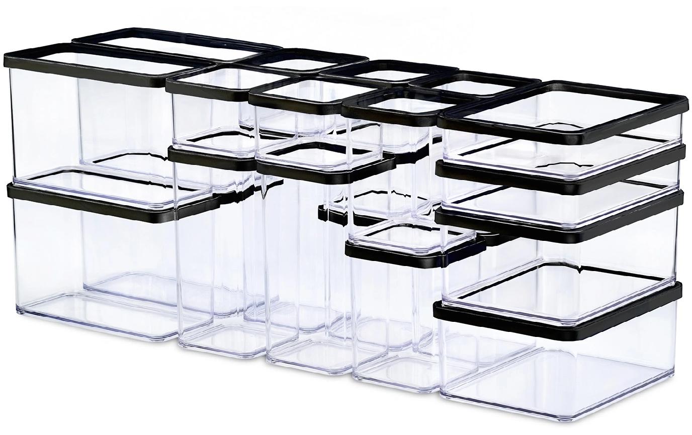 Rotho Vorratsdose 27 l, 40 × 40 × 4 cm, Kunststoff (SAN), transparent/schwarz