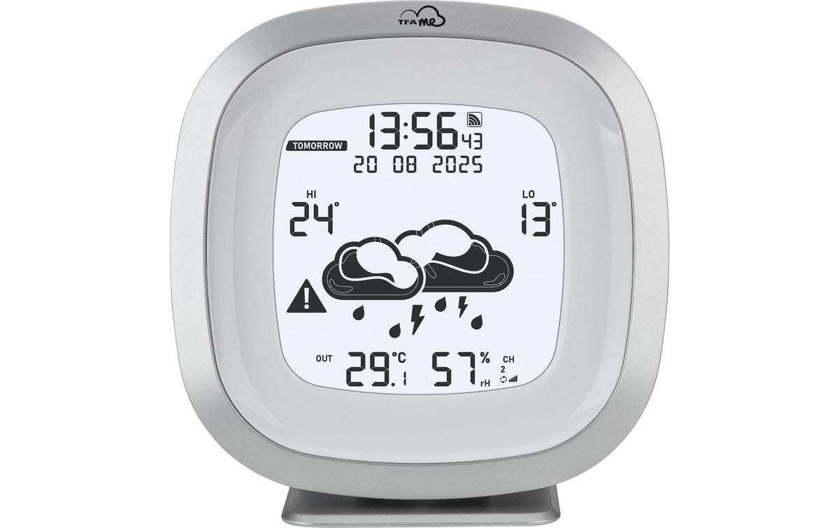 TFA-Dostmann ID-03 – Wetterstation, WLAN, Innentemperatur – Silber