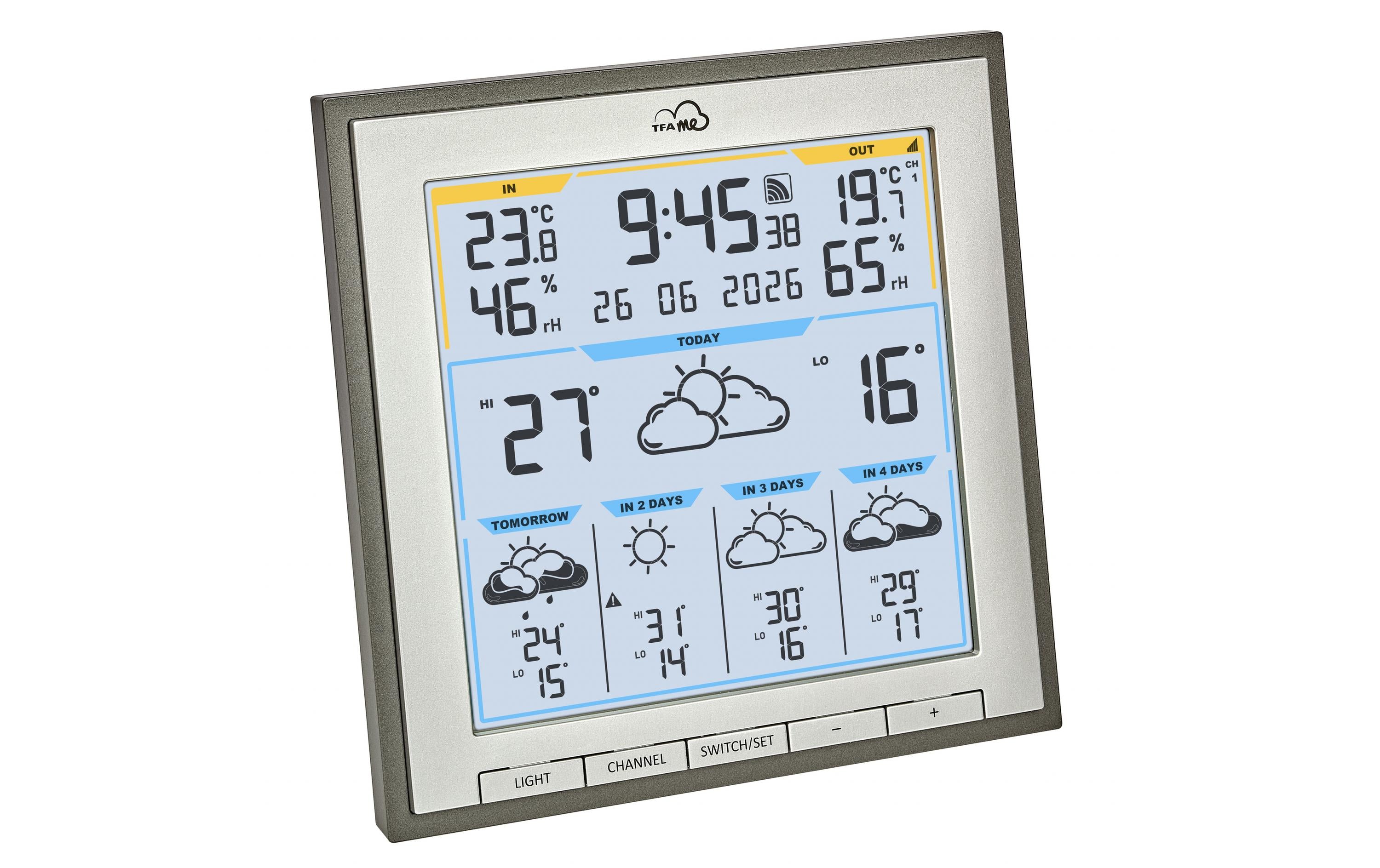 TFA-Dostmann TFA Dostmann TFA.me ID-08 – Wetterstation, WLAN, innen/außen, inkl. Aussensender – grau