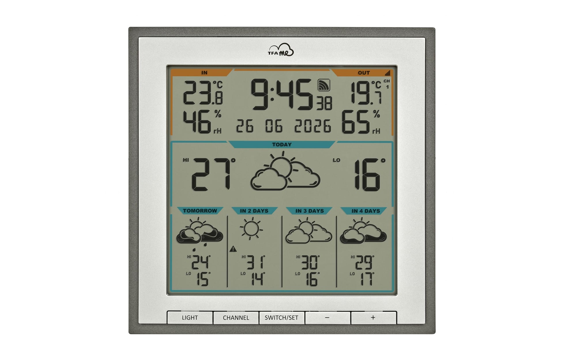TFA-Dostmann TFA Dostmann TFA.me ID-08 – Wetterstation, WLAN, innen/außen, inkl. Aussensender – grau