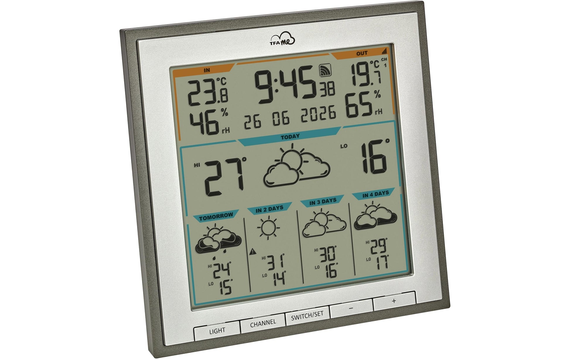 TFA-Dostmann TFA Dostmann TFA.me ID-08 – Wetterstation, WLAN, innen/außen, inkl. Aussensender – grau