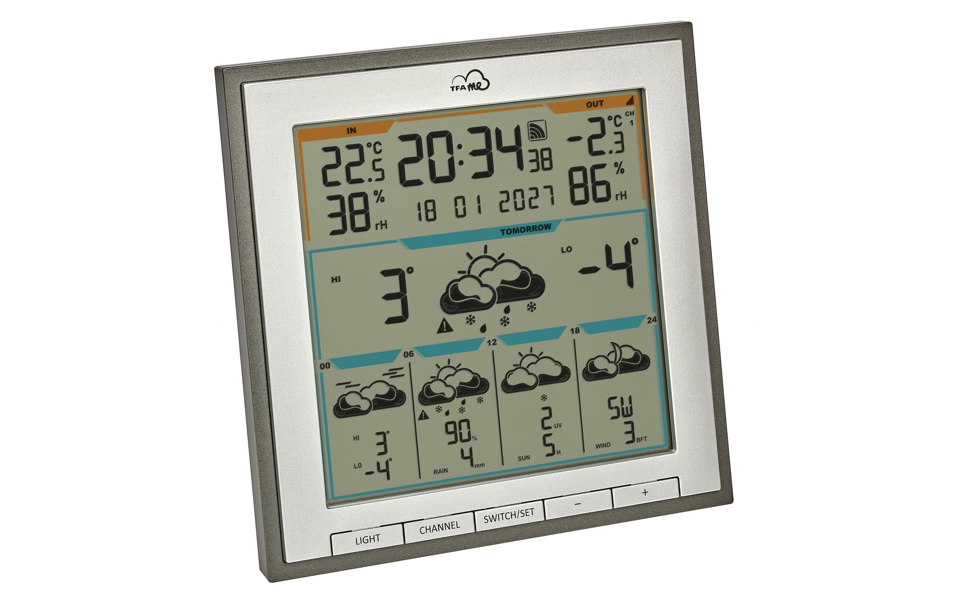 TFA-Dostmann TFA Dostmann TFA.me ID-08 – Wetterstation, WLAN, innen/außen, inkl. Aussensender – grau