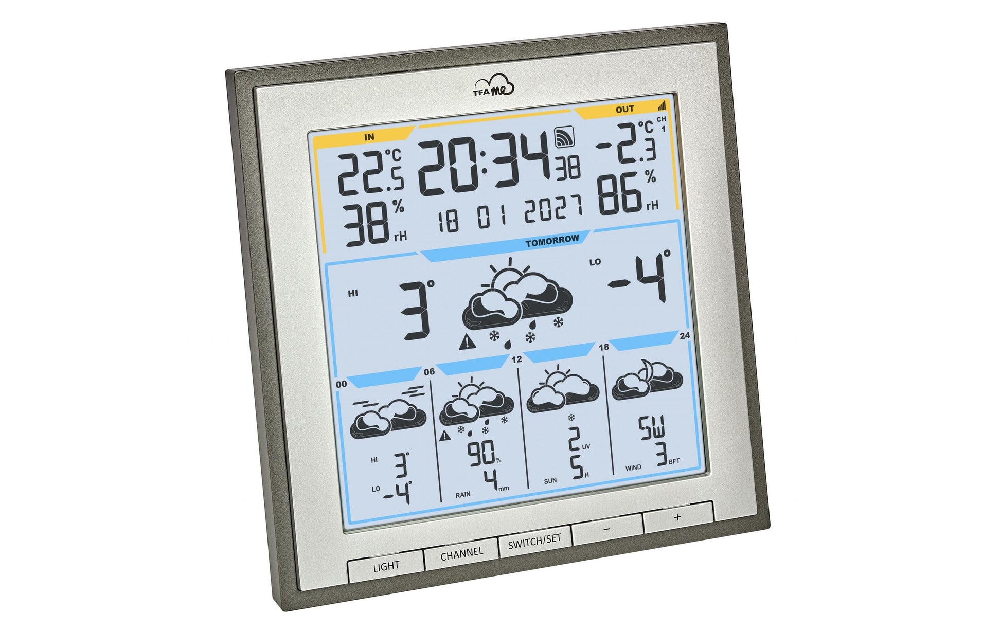 TFA-Dostmann TFA Dostmann TFA.me ID-08 – Wetterstation, WLAN, innen/außen, inkl. Aussensender – grau