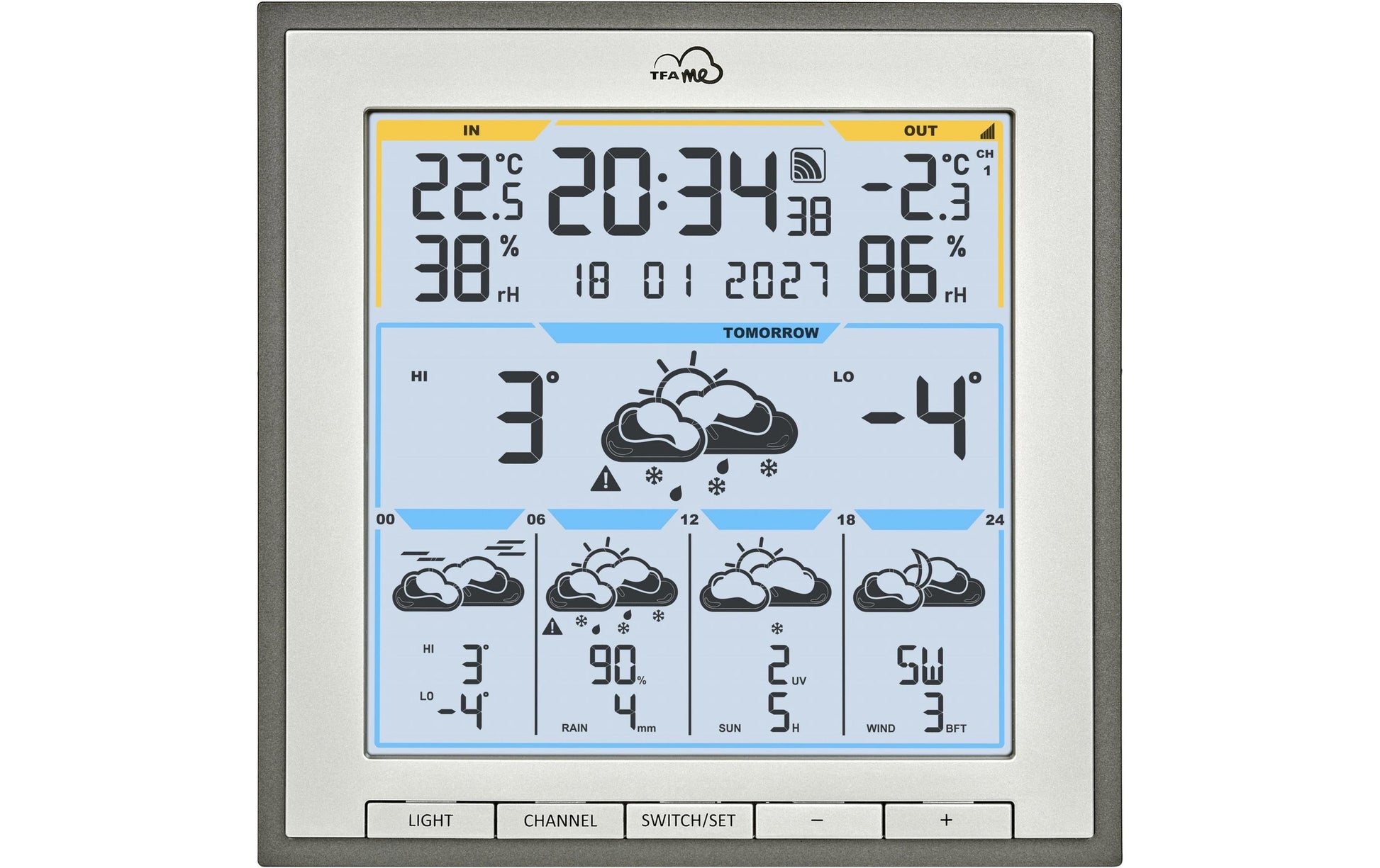 TFA-Dostmann TFA Dostmann TFA.me ID-08 – Wetterstation, WLAN, innen/außen, inkl. Aussensender – grau
