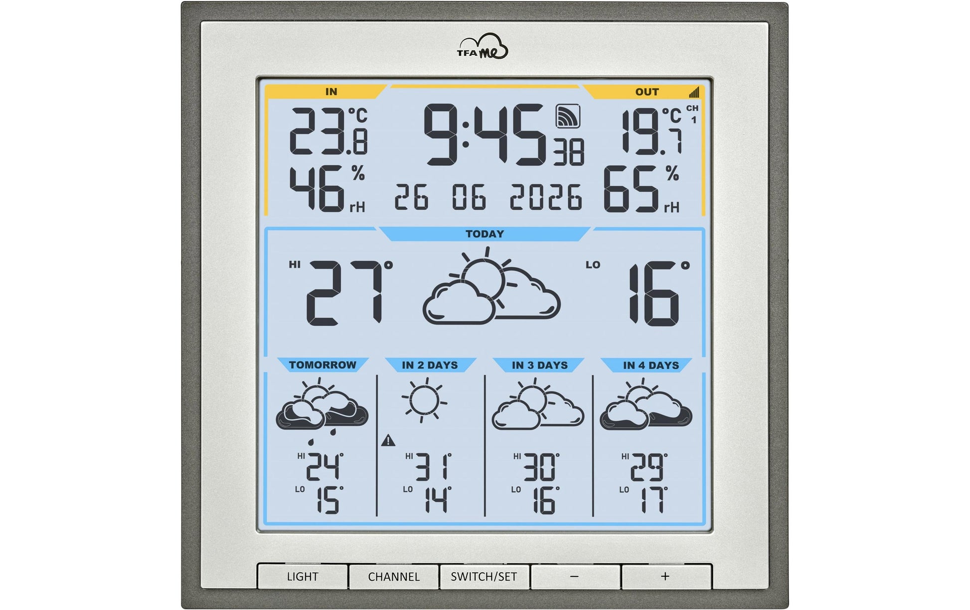 TFA-Dostmann TFA Dostmann TFA.me ID-08 – Wetterstation, WLAN, innen/außen, inkl. Aussensender – grau