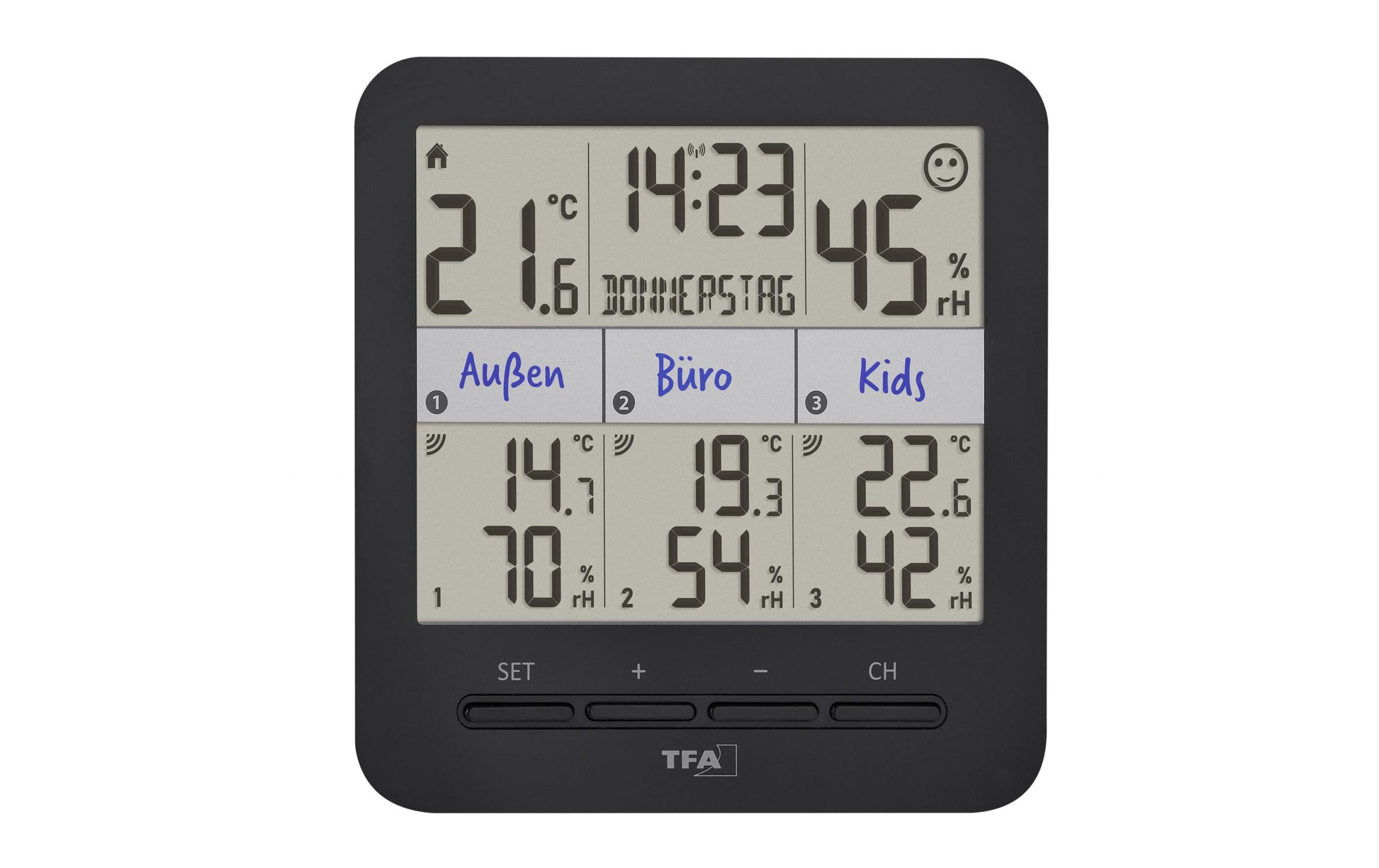 TFA-Dostmann TFA Dostmann Gateway 35.8103 & Klima@Home2 – Sensor – Aussen-/Innentemperatur, Luftfeuchtigkeit, Display