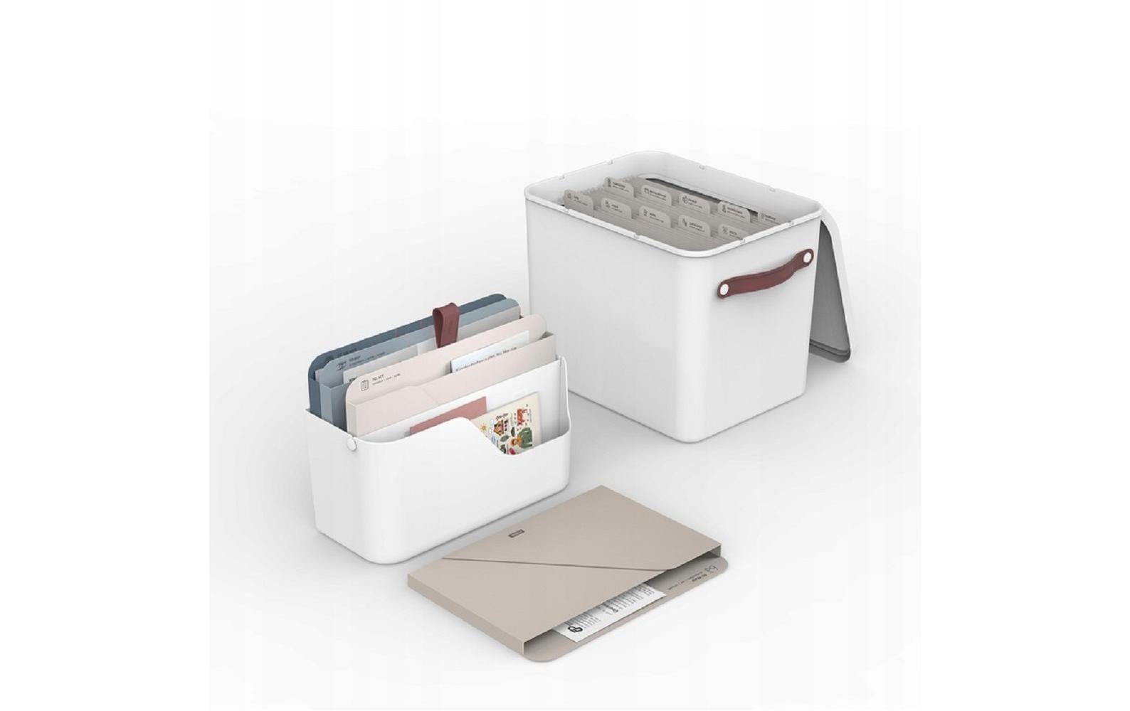 Rotho My Paper Plus Archivschachtel – für A4, B 292 × H 465 mm, beige, Recycling-Kunststoff