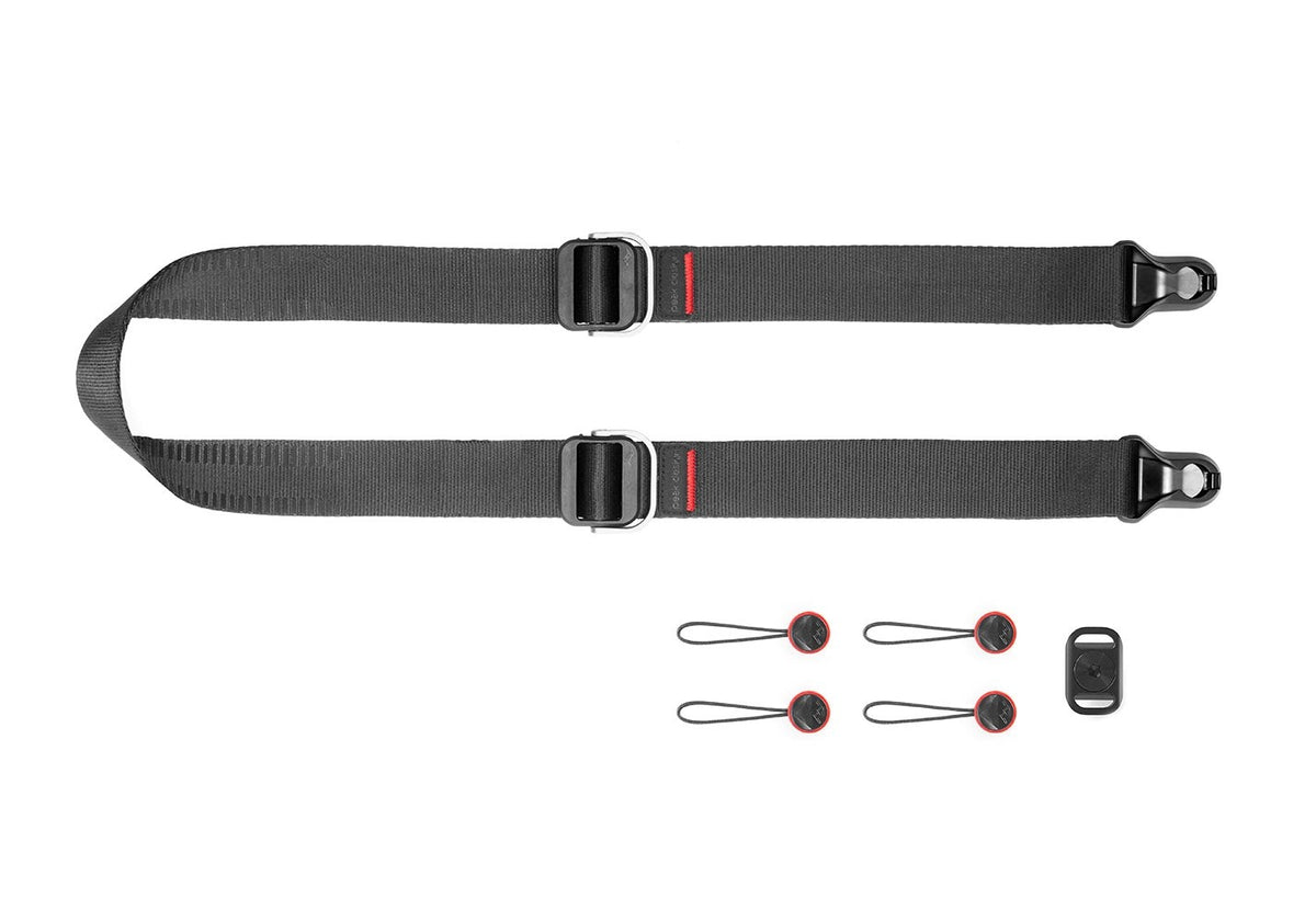 Peak Design SlideLite Kameragurt – 145 cm, 45 mm, Aluminium/Nylon, bis 90 kg – für Digitalkamera – Schwarz