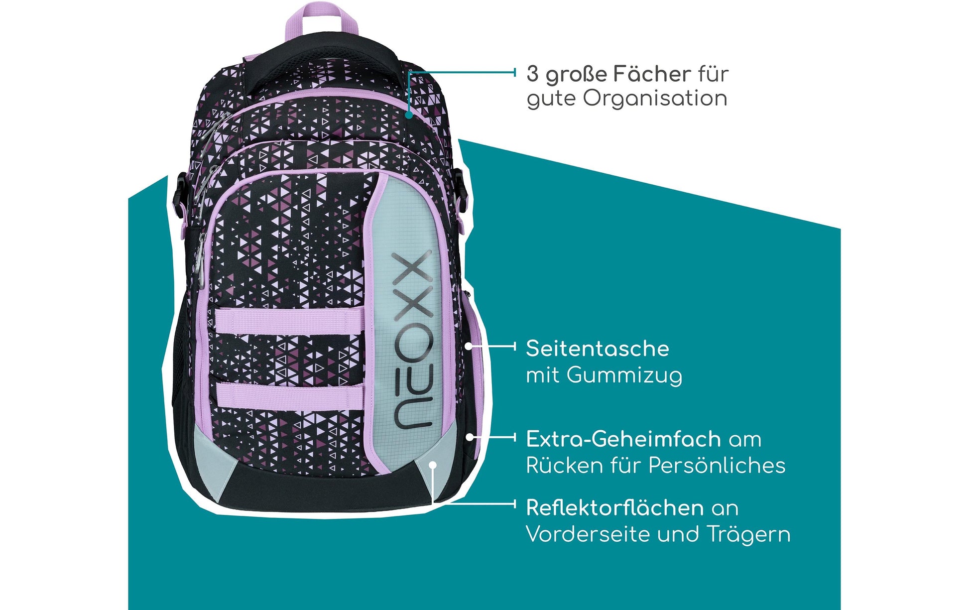 Neoxx Schulrucksack, Lila, 26 l