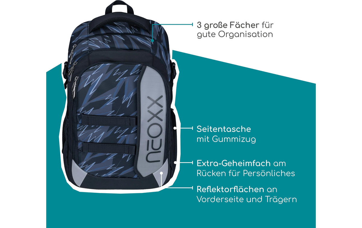 NEOXX Active Pro – Schulrucksack, Grau/Schwarz, 26 l