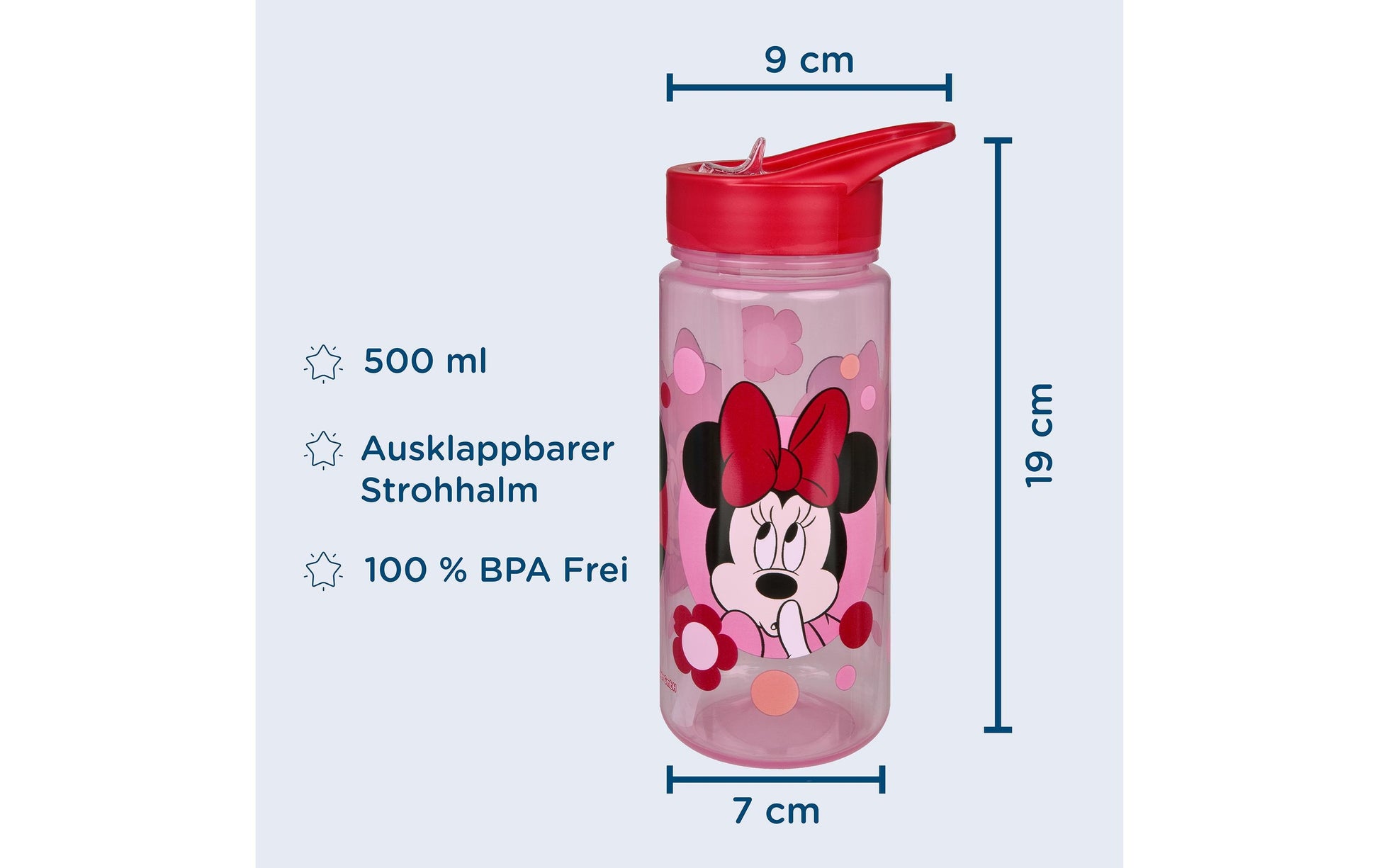 Scooli Kindertrinkflasche 500 ml – BPA-frei, Kunststoff, Minnie Mouse