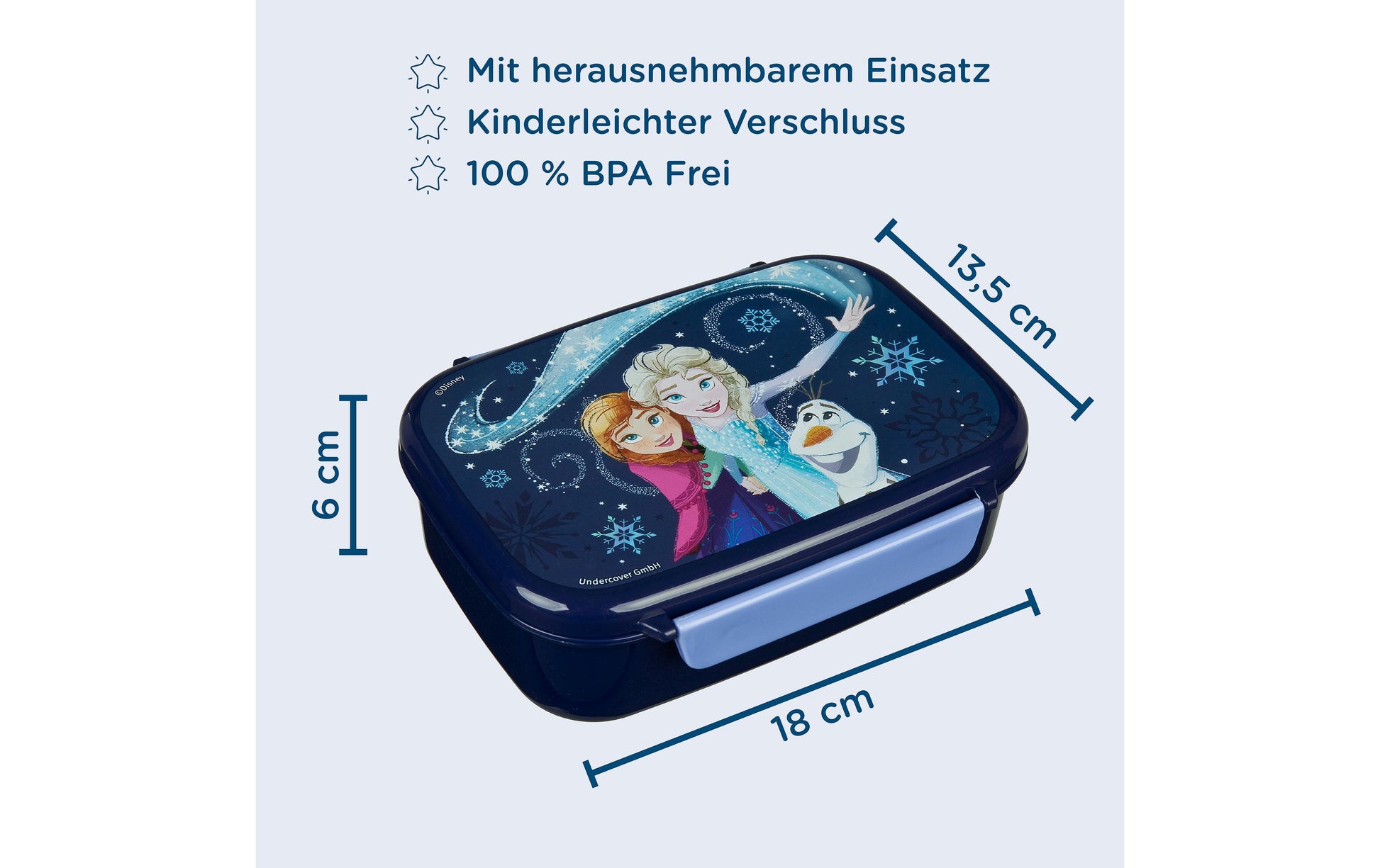 Scooli Lunchbox Frozen – Kunststoff, Blau, mit Unterteilung, spülmaschinenfest