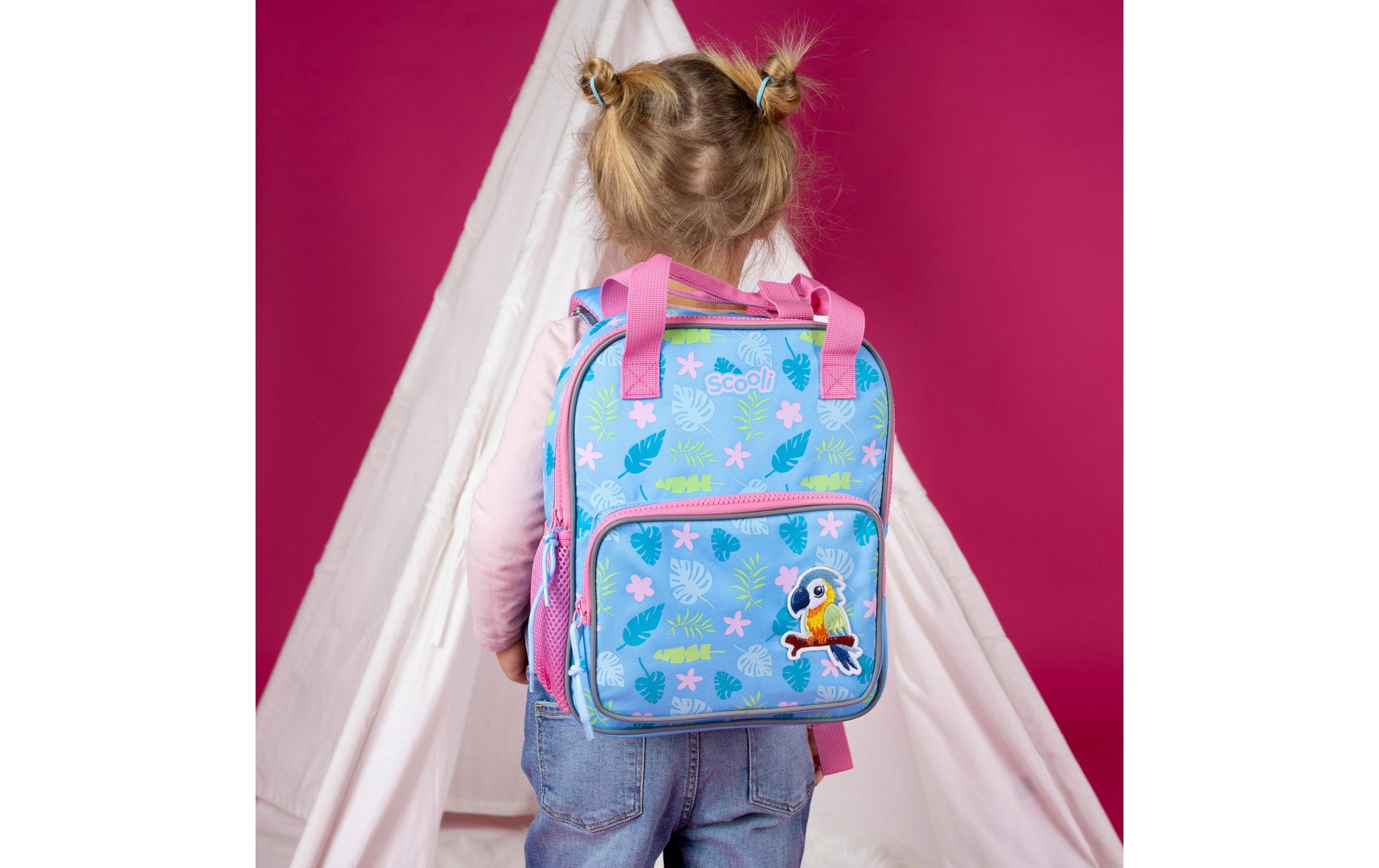 Scooli Kindergartenrucksack Mini-Me – 10 l, mit Brustgurt und Rückenpolster – Paula Papagei