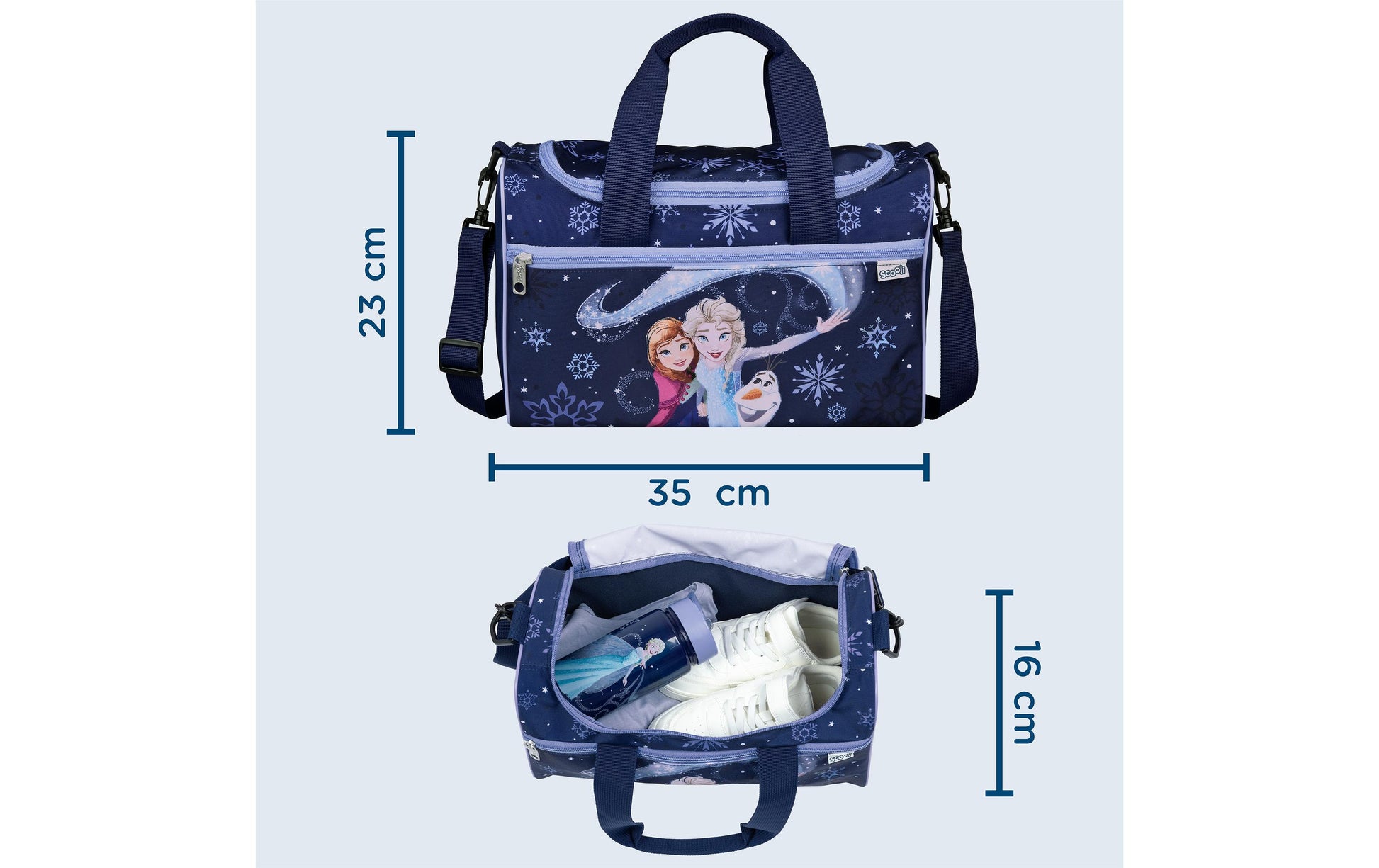 Scooli Sporttasche Frozen – 10,5 l, Hellblau