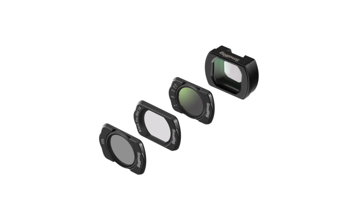 SmallRig 5834 Filterset – Aluminium/Glas – für DJI Osmo Pocket 3 – Schwarz – 4er-Pack