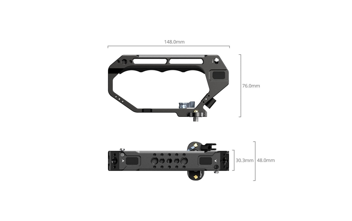 SmallRig 5661 D-Style Top Handle Griff – Aluminium, Silikon, Edelstahl – für NATO-Clamp – Schwarz