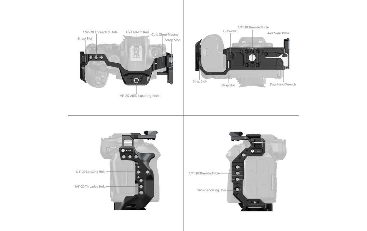 SmallRig HawkLock Schnellspann-Gehäuse – 156.5 × 64 × 116.5 mm – für Canon EOS R6 Mark III/II