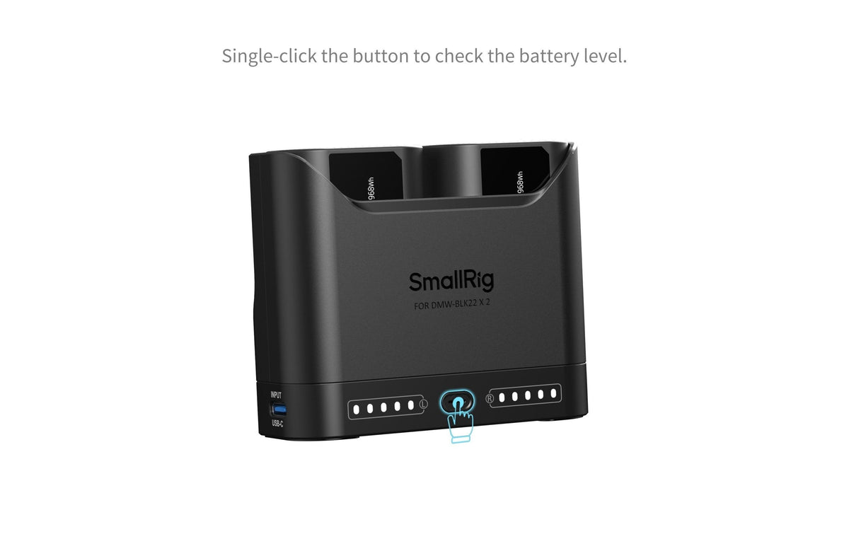 SmallRig 5487 Ladecase – für LUMIX GH7, GH6, GH5 II und andere – 2-fach, USB – Schwarz