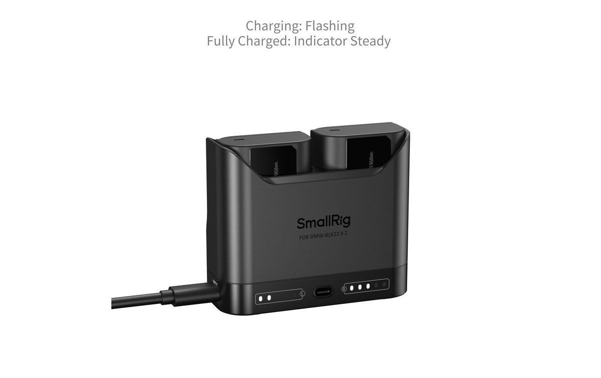 SmallRig 5487 Ladecase – für LUMIX GH7, GH6, GH5 II und andere – 2-fach, USB – Schwarz