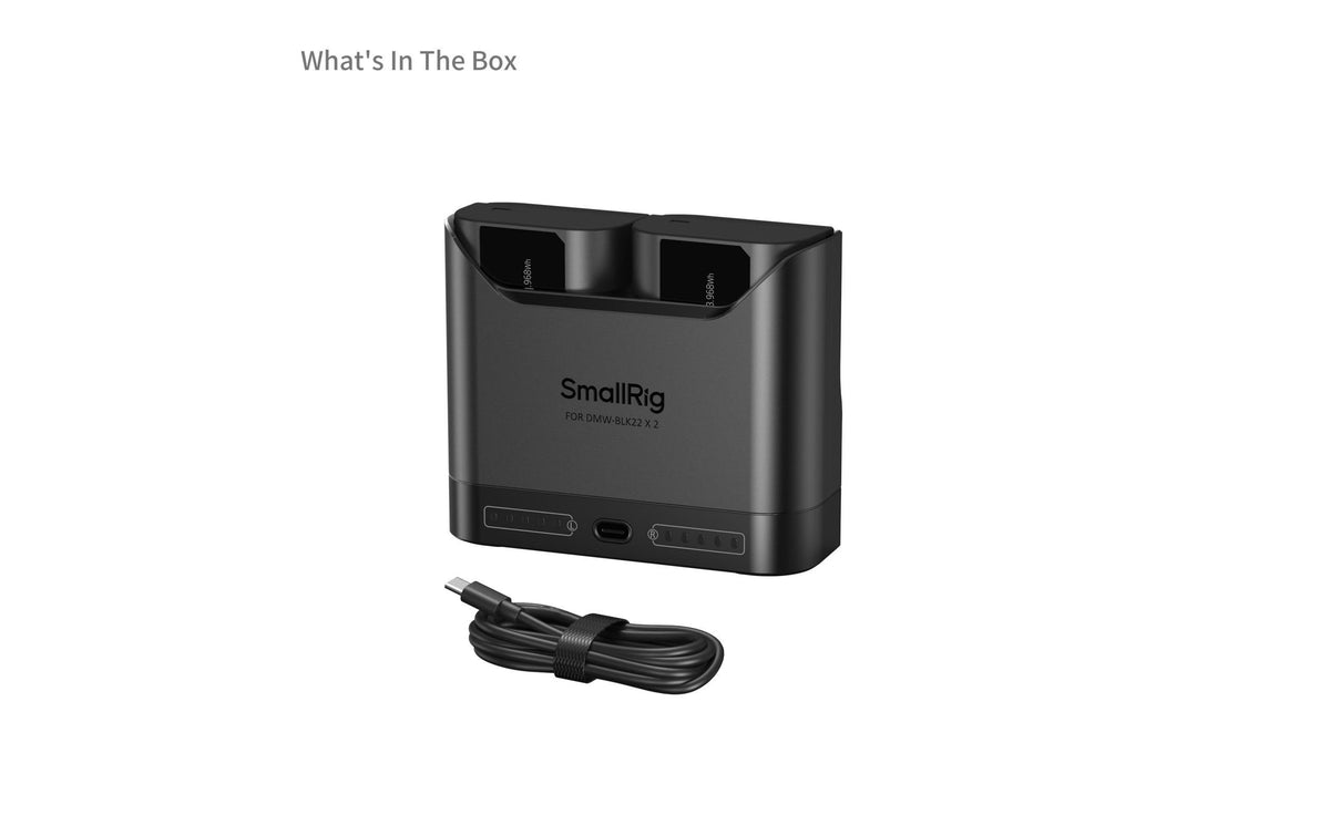 SmallRig 5487 Ladecase – für LUMIX GH7, GH6, GH5 II und andere – 2-fach, USB – Schwarz