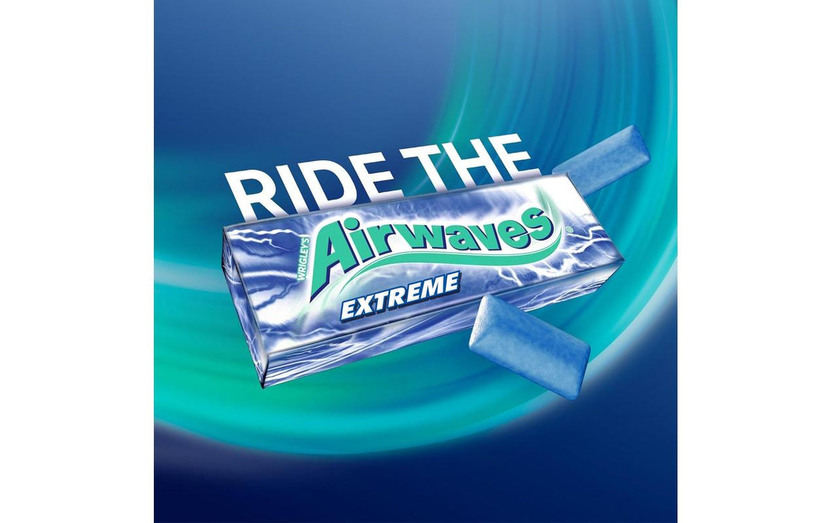 Airwaves Extreme Kaugummi – Menthol & Eukalyptus, zuckerfrei – 30 × 14 g