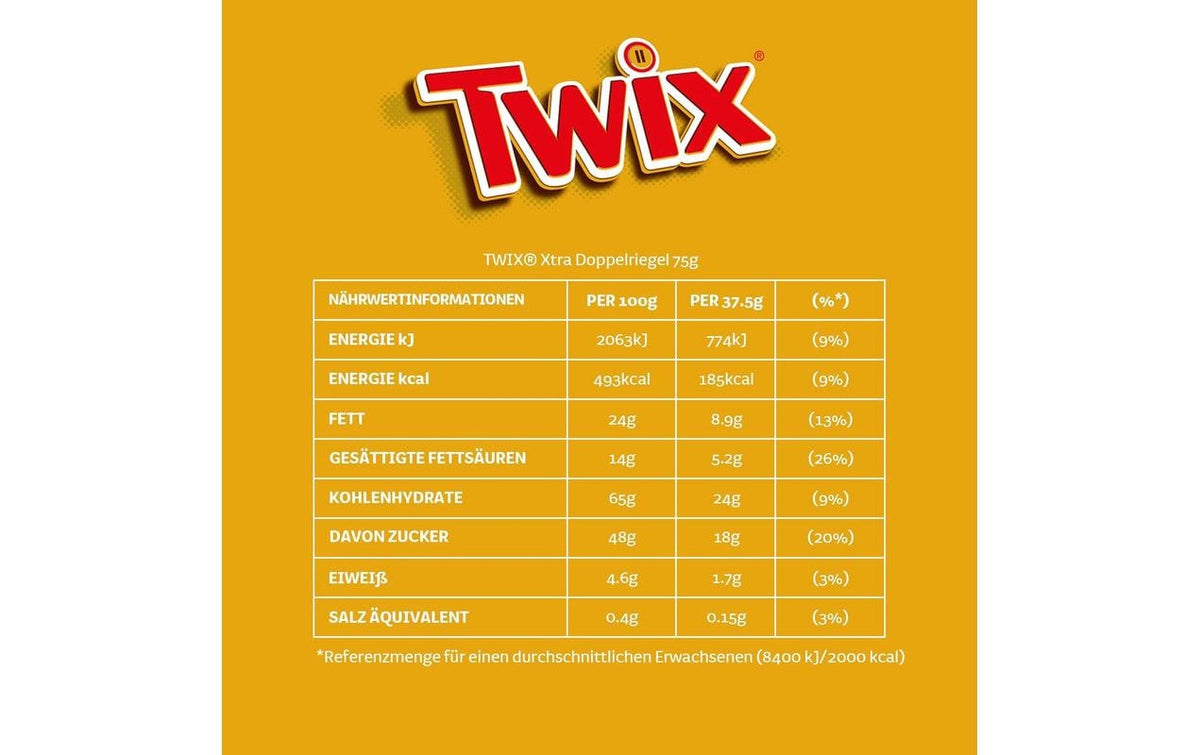 Twix Xtra Doppelriegel – 30 × 75 g