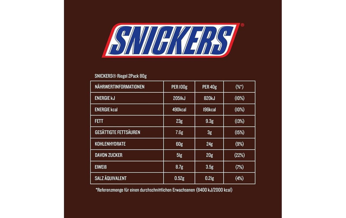 Snickers Schokoriegel – Milchschokolade – 24 × 80 g